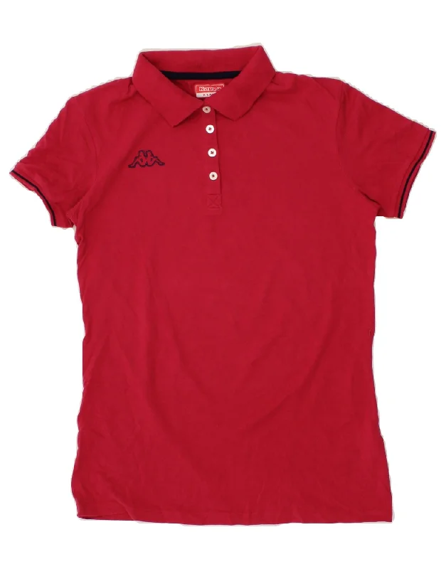 KAPPA Womens Polo Shirt UK 18 XL Red Cotton Stylish Round Neck Shirt