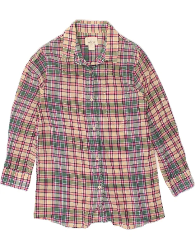 LEVI'S Womens Shirt UK 6 XS Multicoloured Check Comfortable Stretch Short Shirt