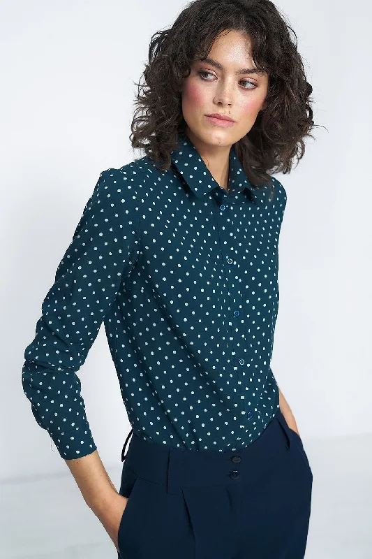 Long sleeve shirt Nife Stylish Pleated Short Sleeve