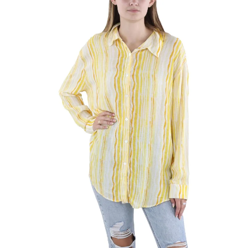 Sage The Label Womens Day IN THE SUN Sunny Long Shirt Button-Down Top Relaxed Cotton Short Shirt