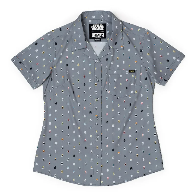 Star Wars “Lil Troopers” – Women's KUNUFLEX Short Sleeve Shirt Elegant Button-Down Short Shirt