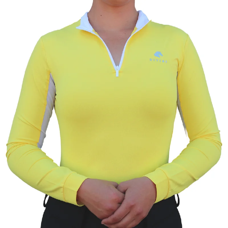 Sweet Lady Sun Shirt - Yellow Stylish Round Neck Shirt