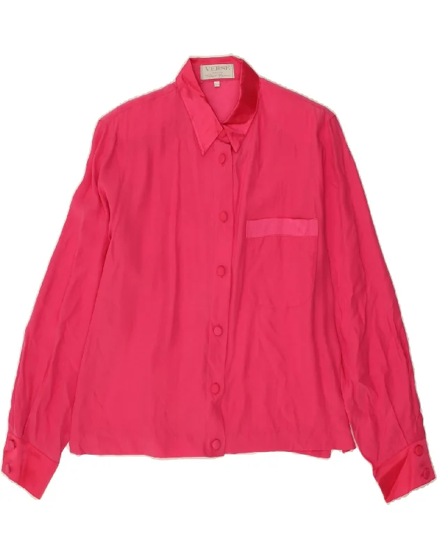 VERSE Womens Shirt EU 38 Medium Pink Relaxed Fit Short Blouse