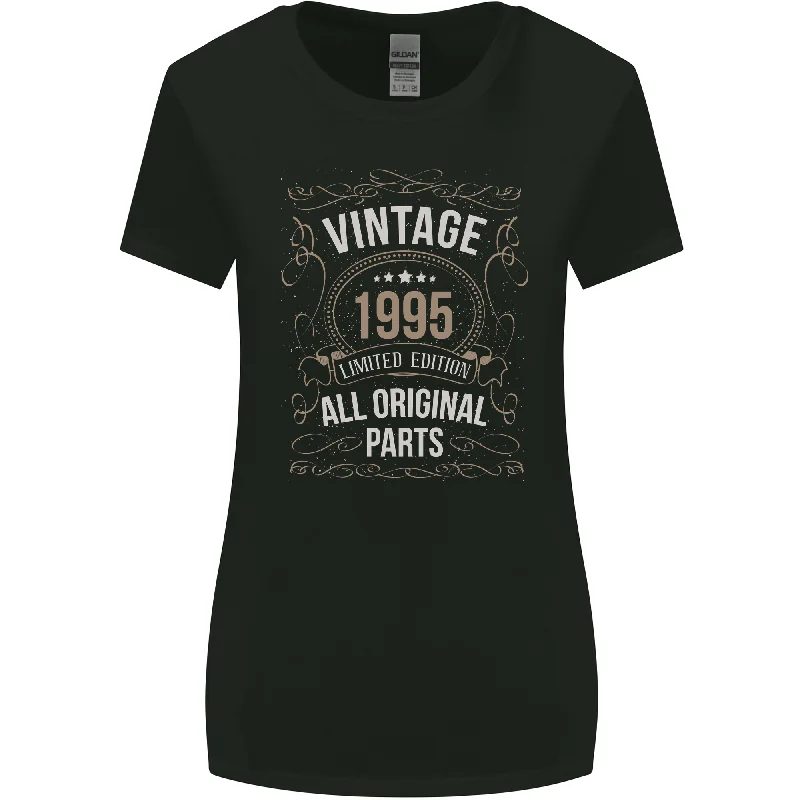 28th Birthday Limited Edition 1995 Womens Wider Cut T-Shirt Collared Crew Neck Turtle Neck