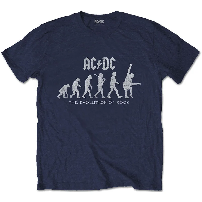 AC/DC | Official Band T-Shirt | Evolution of Rock Print Jacquard Patchwork