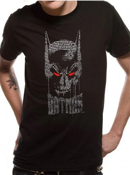 Batman Text Skull Unisex T-Shirt DC Adult Hooded Caped Shawl Collar