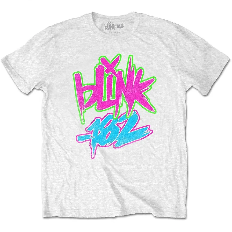 Blink-182 Kids T-Shirt: Neon Logo Mesh Canvas Denim