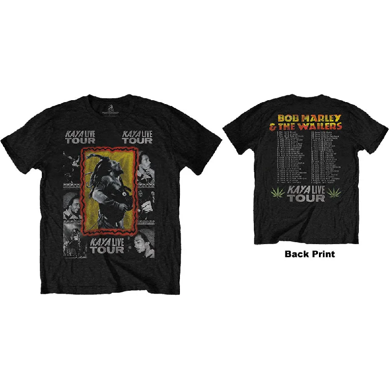 Bob Marley | Official Band T-Shirt | Kaya Tour (Back Print) Ribbed T-Shirt High Neck Heavyweight