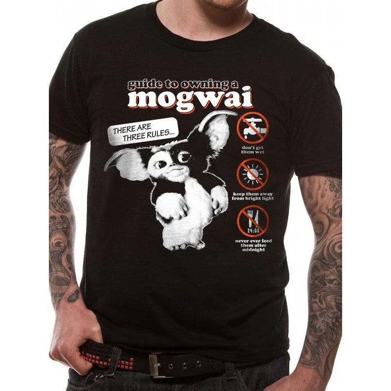 Gremlins Mogwai Owning Rules Guide T-Shirt Adult Beaded Sequined Faux Fur