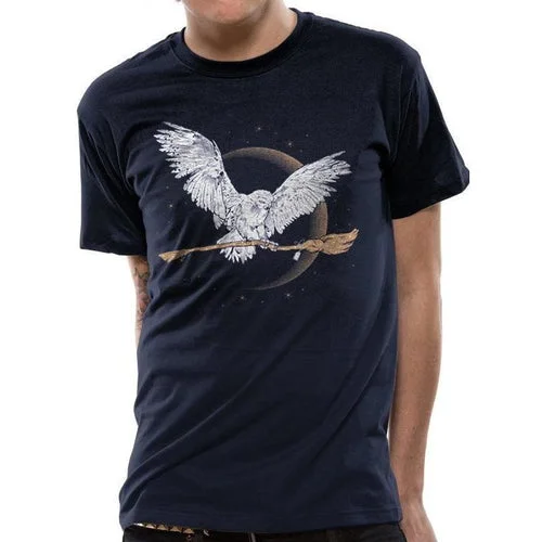 Harry Potter Hedwig Broom T-Shirt Adult Modern Contemporary Chic