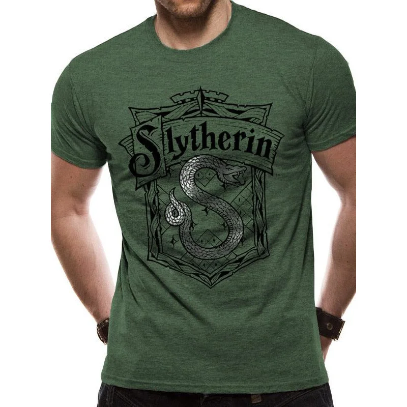 Harry Potter Shrewder Silver Foil Slitherin T-Shirt Adult Satin Fabric Silk Fabric Chiffon Fabric