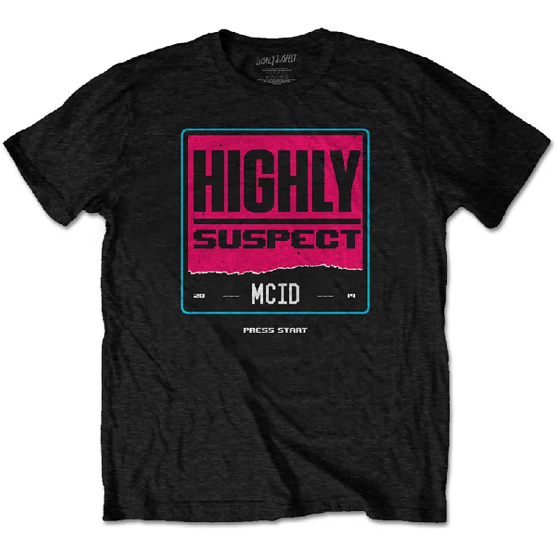 Highly Suspect | Official Band T-Shirt | Press Start Ribbed T-Shirt High Neck Heavyweight