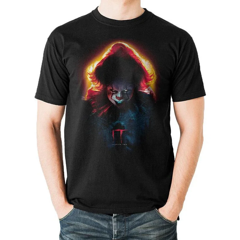 IT Chapter Two Sinister Clown Black Unisex T-Shirt Adult Collared T-Shirt Boat Neck A-Line