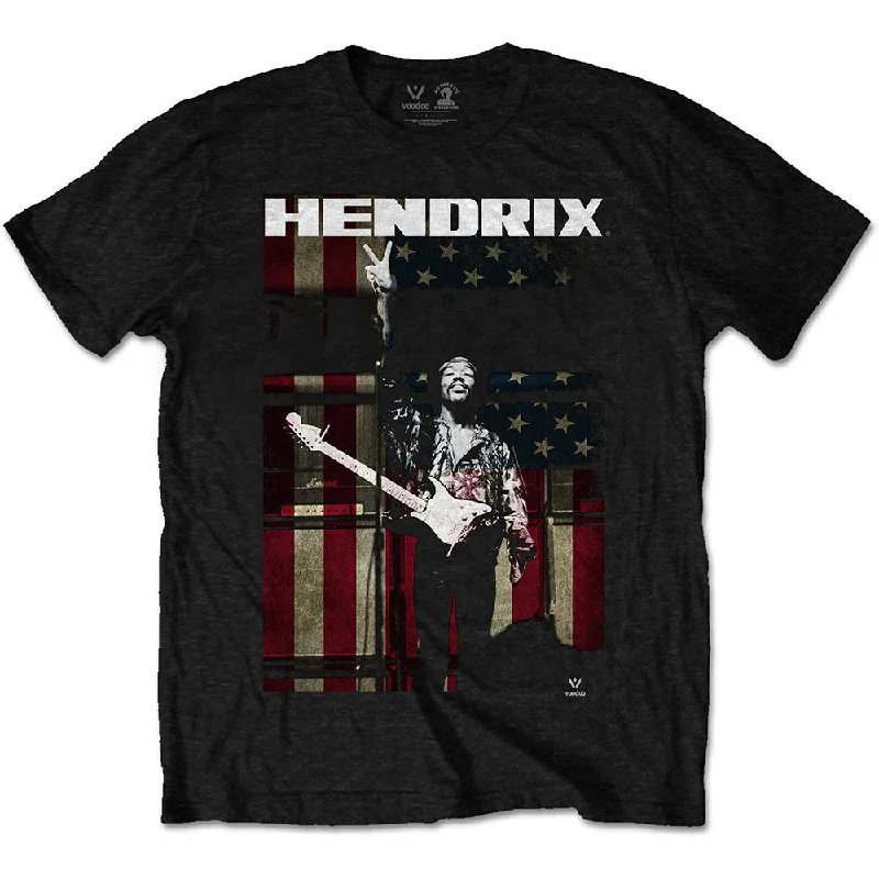 Jimi Hendrix | Official Band T-shirt | Peace Flag Lace Blend Ribbed Blend Corduroy Blend