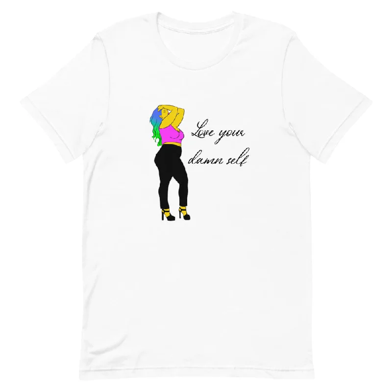 Love Your Damn Self Short-Sleeve Unisex T-Shirt Seamless Knitted Crochet