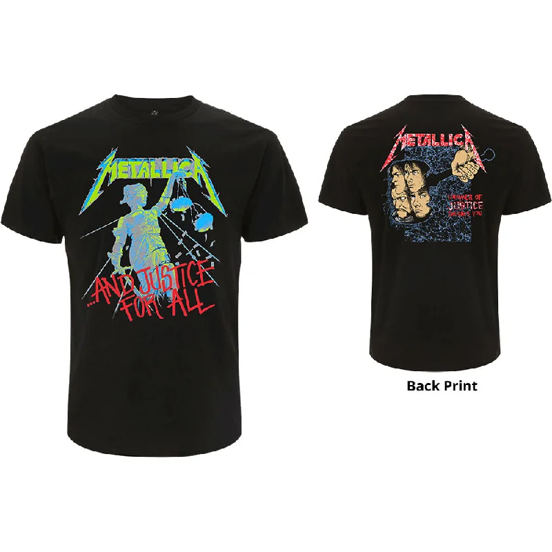 Metallica | Official Band T-Shirt | And Justice For All (Original) (Back Print) Fleece Nylon Spandex