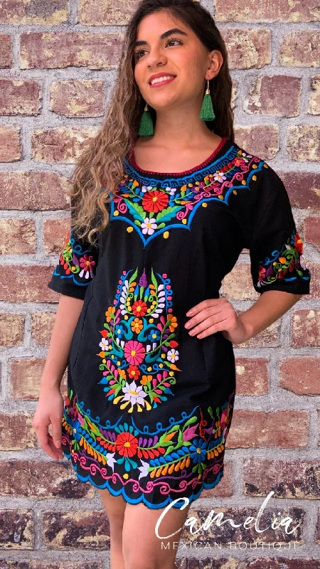 Mexican Mini Dress Daisy Chic Sleeveless Mini Dress