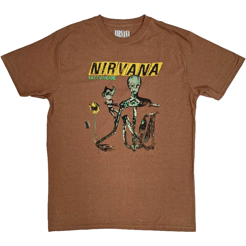 Nirvana | Official Band T-Shirt | Incesticide Front Pockets Side Pockets Patch Pockets