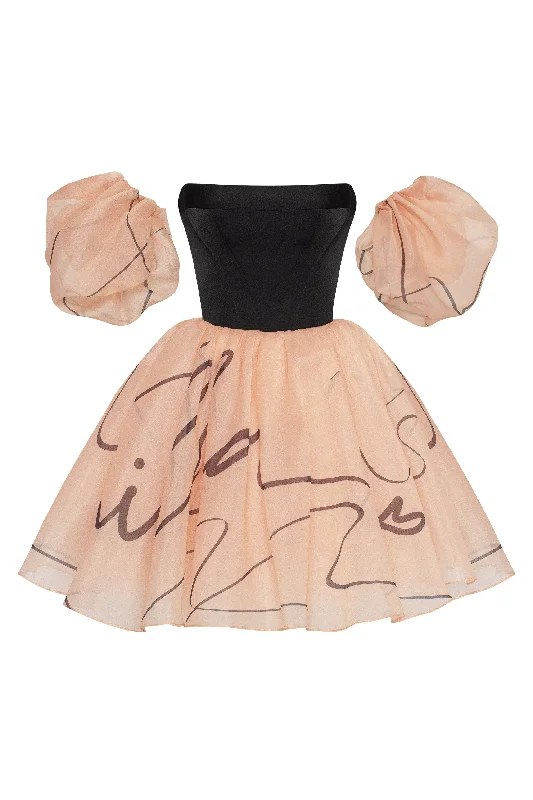 Puffy mini dress with Milla's signature, Xo Xo Elegant Off-Shoulder Dress Mini