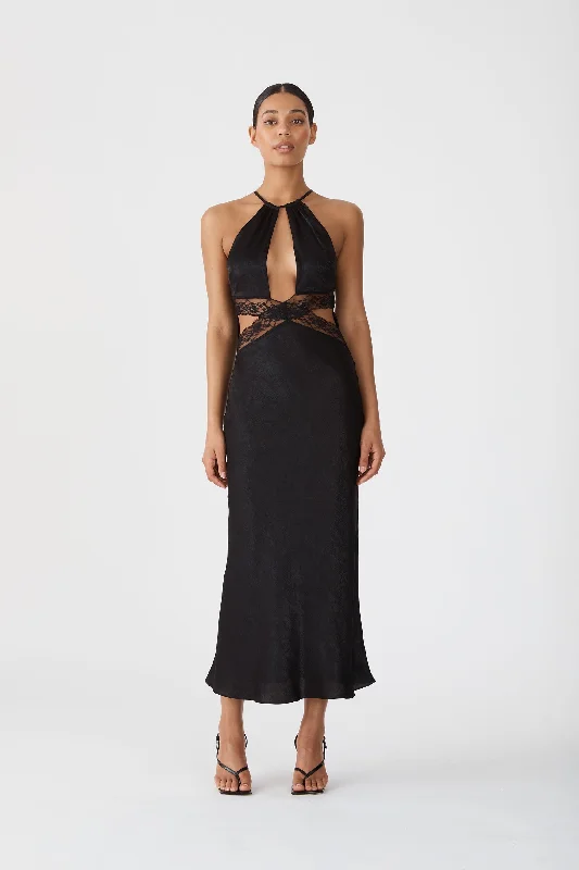 San Sloane Leyla Midi Dress Trendy Mock Neck Midi Dress