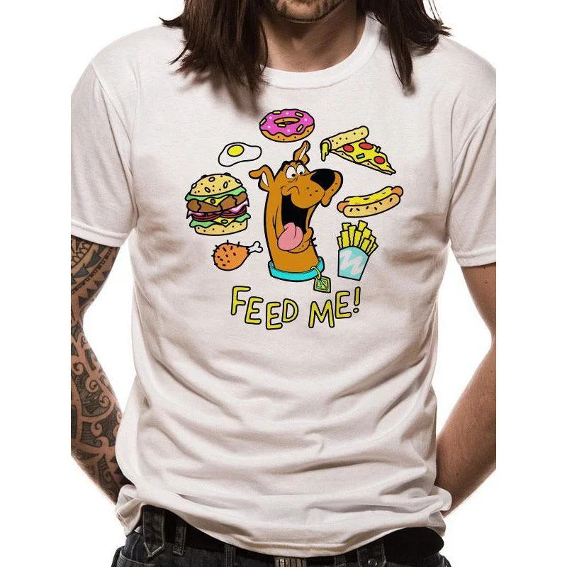 Scooby Doo Feed Me Unisex T-Shirt Adult Zippered Front Buttoned Front Snap Front