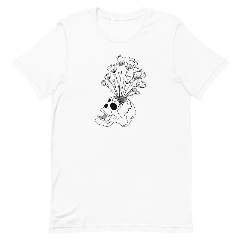 Skull Vase Unisex t-shirt Collared T-Shirt Boat Neck A-Line