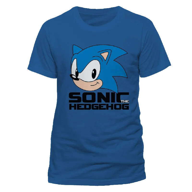 Sonic Classic Head Unisex T-Shirt The Hedgehog Sega Mesh Fabric Canvas Fabric Denim Fabric