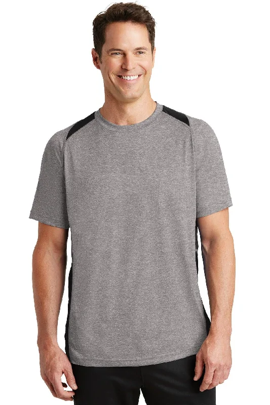 Sport-Tek Heather Colorblock Contender Tee. ST361 Boxy Fit Fitted Loose