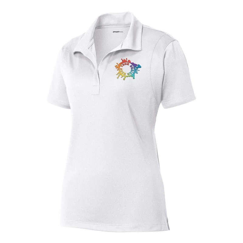 Sport Tek Ladies Micropique Sport-Wick 100% Polyester Polo T-Shirt Embroidery Mesh Canvas Denim