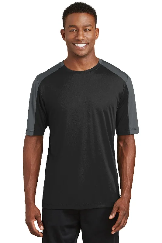 Sport-Tek PosiCharge Competitor Sleeve-Blocked Tee. ST354 Satin Fabric Silk Fabric Chiffon Fabric