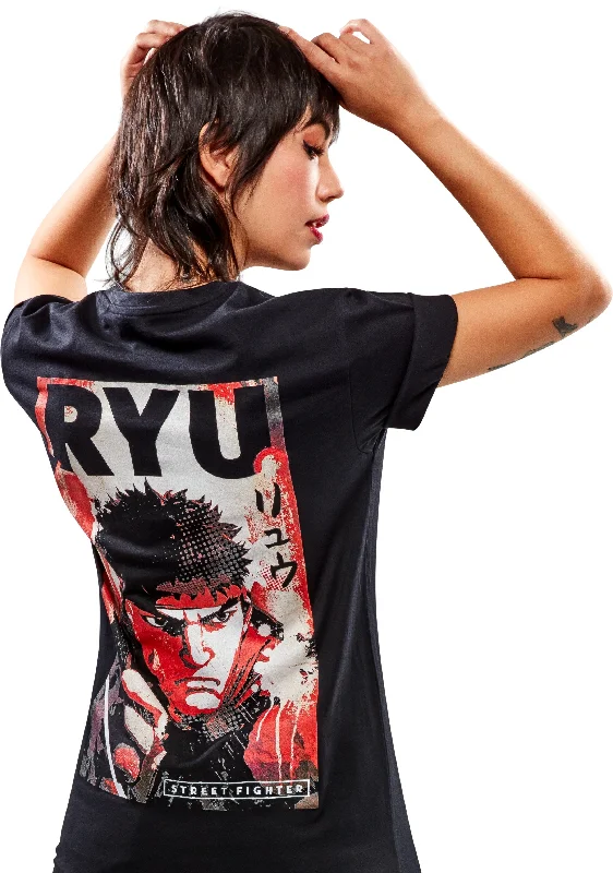 Street Fighter Ryu Reverse T-Shirt Unisex Hooded Caped Shawl Collar