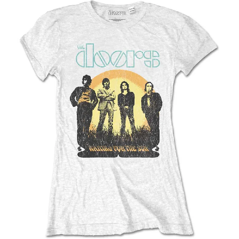 The Doors Ladies T-Shirt: Waiting for the Sun Mesh Blend Leather Blend Suede Blend