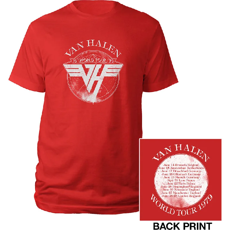 Van Halen | Official Band T-Shirt | 1979 Tour (Back Print) Print Jacquard Patchwork