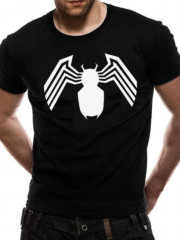 Venom White Logo Unisex T-Shirt Adult Ribbed Striped Patterned