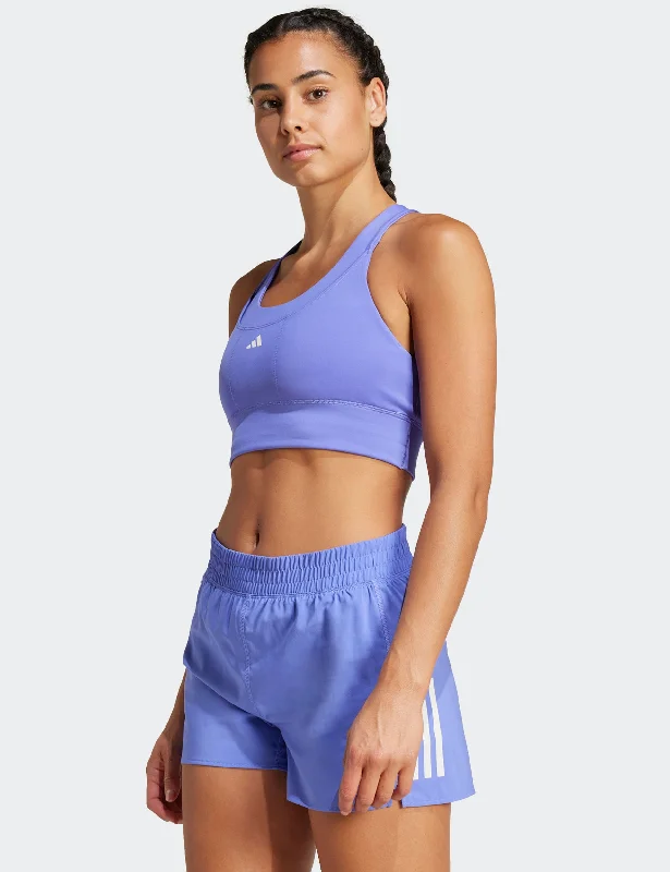 Run Pocket Medium-Support Bra - Semi Cobalt Blue Soft Mesh Bra