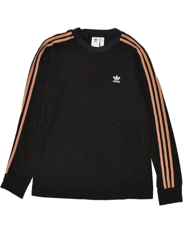 ADIDAS Womens Sweatshirt Jumper UK 14 Medium  Black Cotton Hoodie with Earth Tones Natural Calm