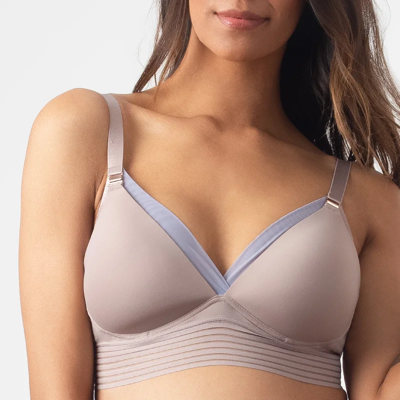 AMBITION TRIANGLE COSMETIC LILAC CONTOUR NURSING BRA - WIREFREE Adjustable Fit Bra