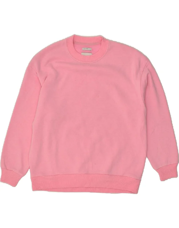 AMERICAN EAGLE Womens Sweatshirt Jumper UK 6 XS Pink Cotton Hoodie with Toggle Buttons Decorative Unique