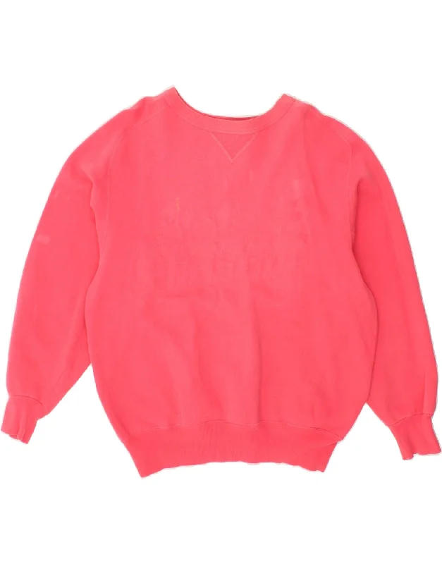 BEST COMPANY Womens Sweatshirt Jumper UK 16 Large Pink Cotton Hoodie with High-Low Hem Asymmetrical Trendy