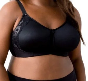 ELILA 1903 MICROFIBER AND LACE MOLDED BRA Breathable Full Coverage