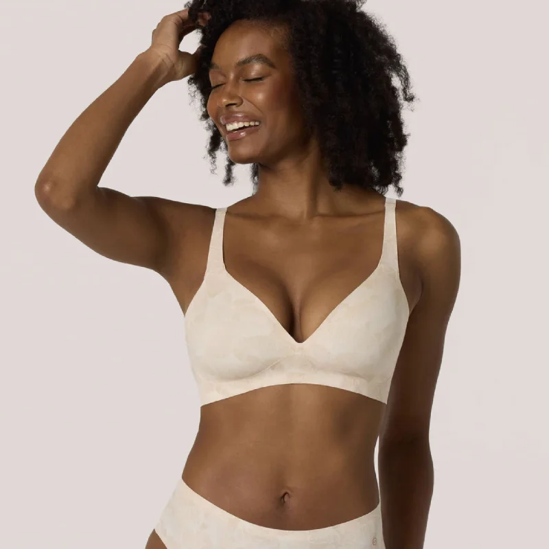 Evelyn & Bobbie Starlette Plunge Bra in Champagne Ginkgo Daily Comfort Bra