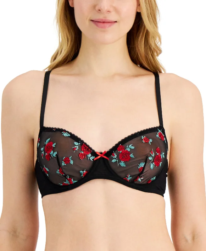 INC International Concepts Rose Embellished Bra Sexy Underwire Bra