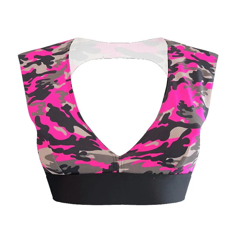 Pole Dance Sports Bra Mariele Pink Camouflage Seamless Bra Design