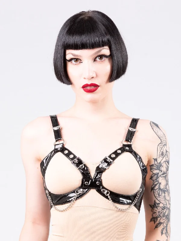 PVC Open Chain Bra Classic Wire-Free Bra