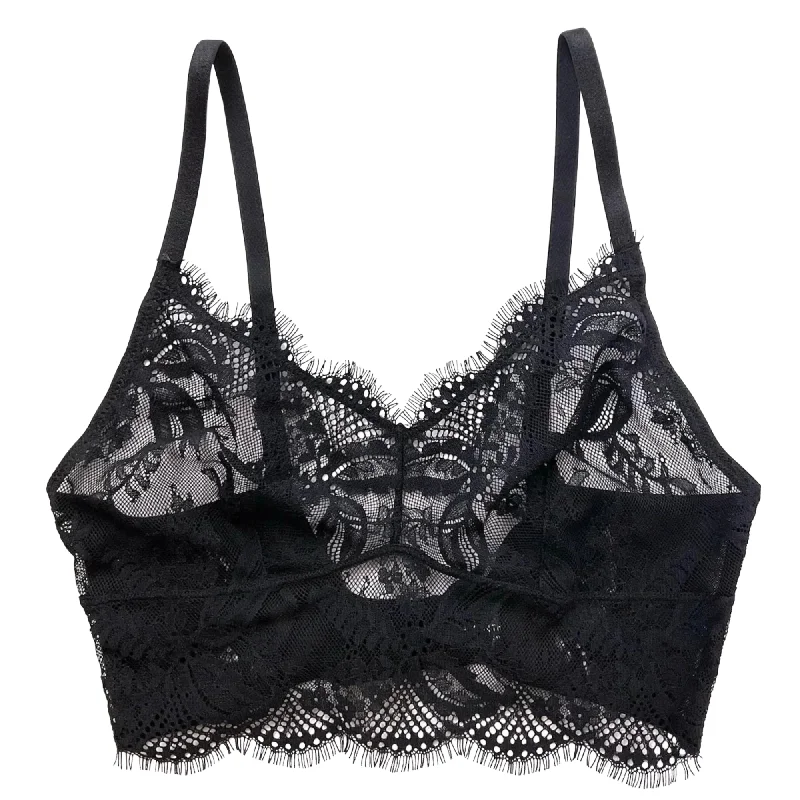 Samantha Chang Illusion Longline Wireless Bra Comfortable Lace Bra