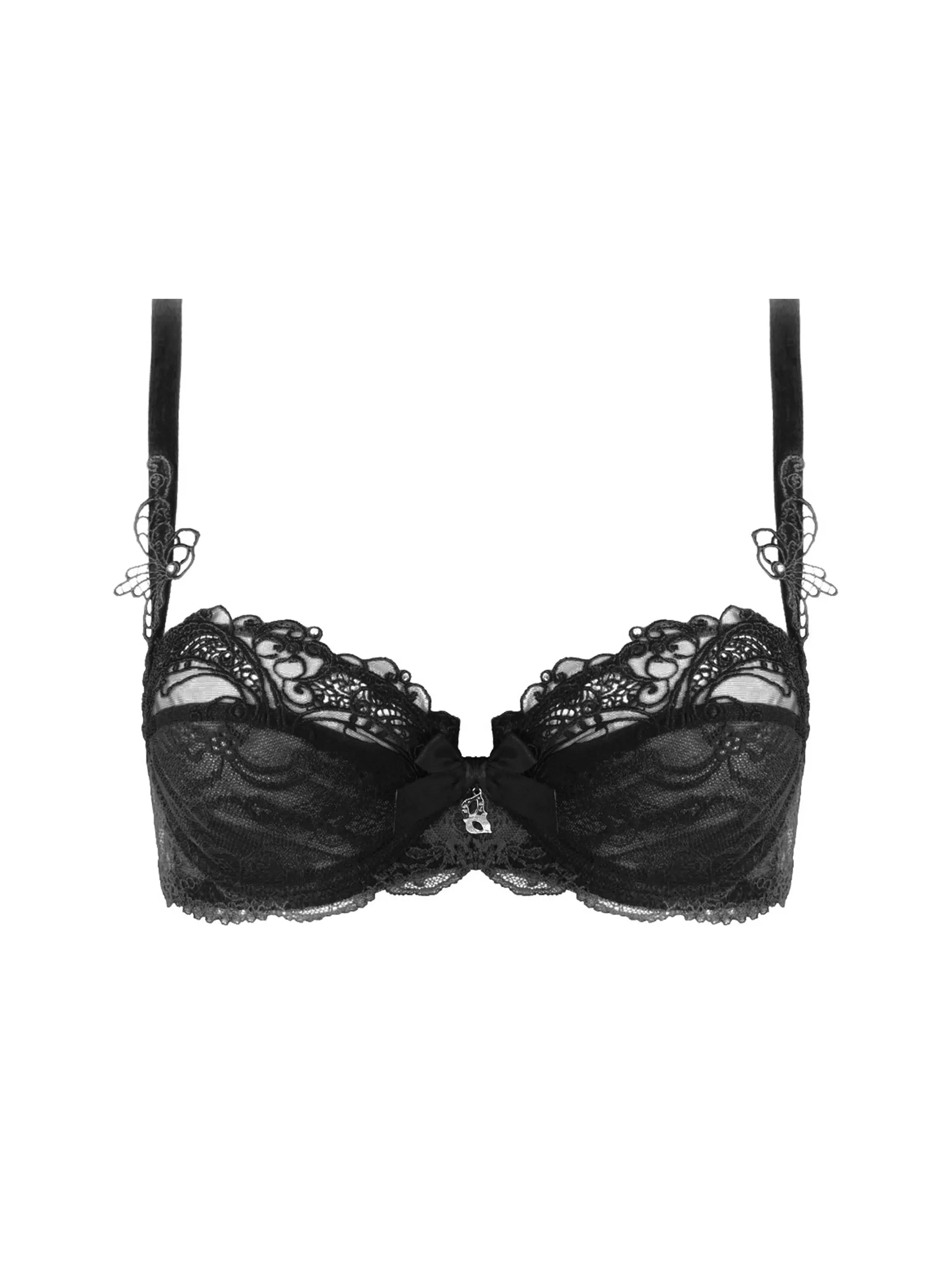 Soir De Venise Demi Cup Bra In Black - Lise Charmel Seamless Wireless Bra