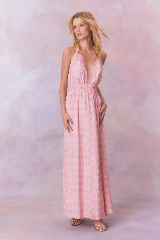 Love Fragrance Halter Maxi Dress Trendy A-Line Maxi Dress