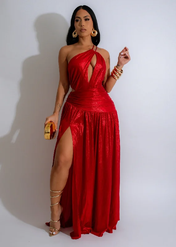 Nocturnal Elegance Maxi Dress Red Elegant Sleeveless Maxi Dress