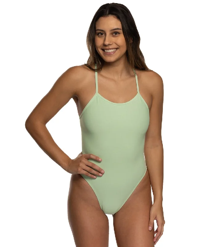 JOLYN Women's Perry Solid One Piece Swimsuit Adjustable Bikini Bottoms