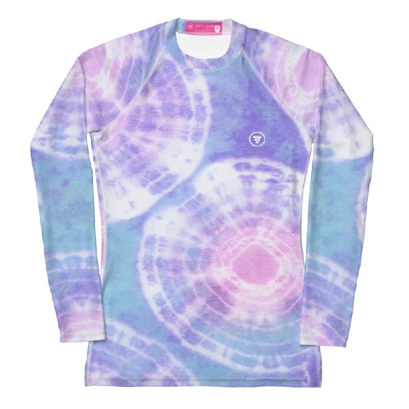 Women's Pastel Tie Dye Surf SUP Swim Shirt Rash Guard UPF 50 - Sale Beach Ready Swimsuit